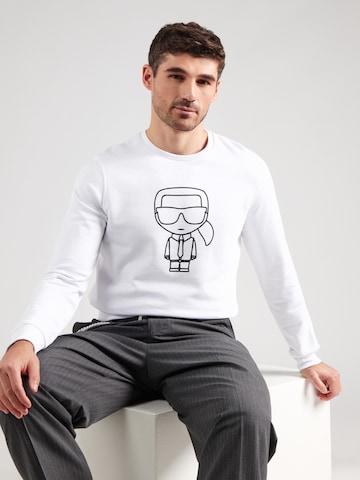 Sweat-shirt Karl Lagerfeld en blanc : devant