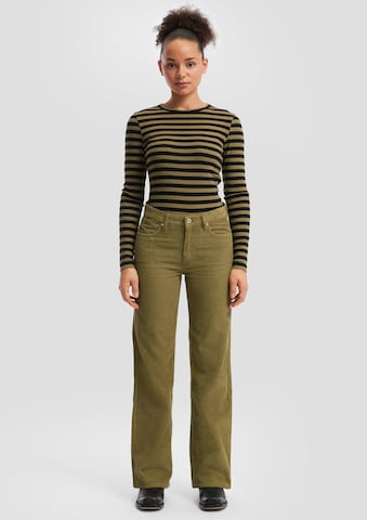 QS Wide leg Broek in Groen: voorkant
