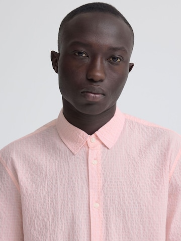 BLEND Regular Fit Kurzarmhemd ' BHBarny ' in Pink