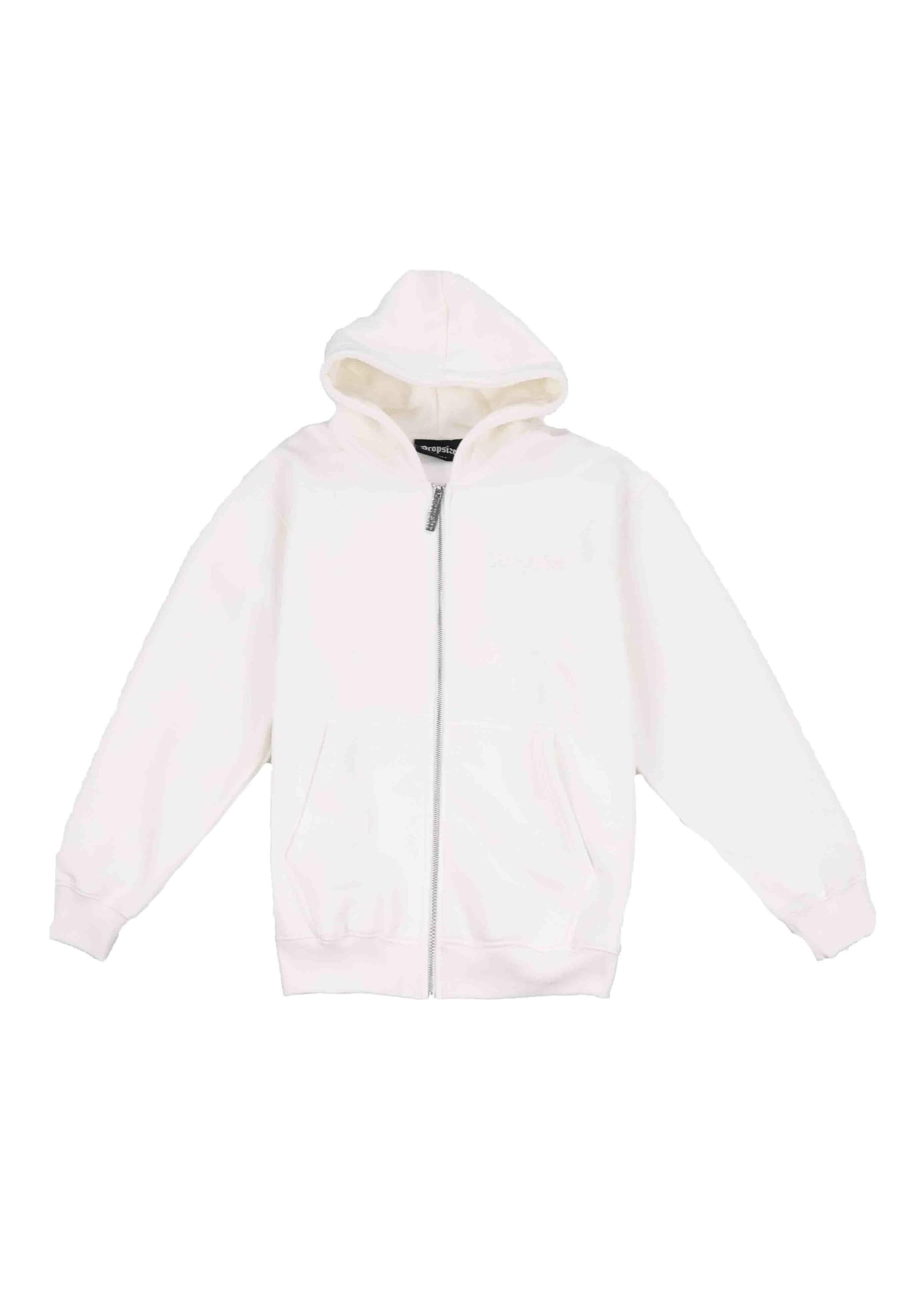 Dropsize Sweatjacke in Weiß: Vorderseite