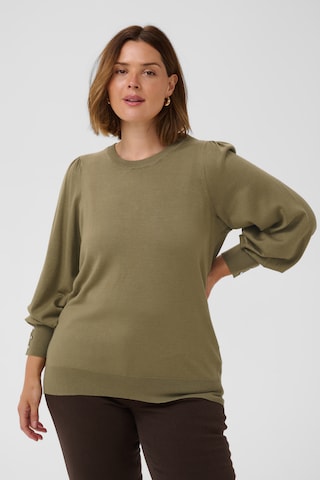 KAFFE CURVE Pullover in Grün: Vorderseite
