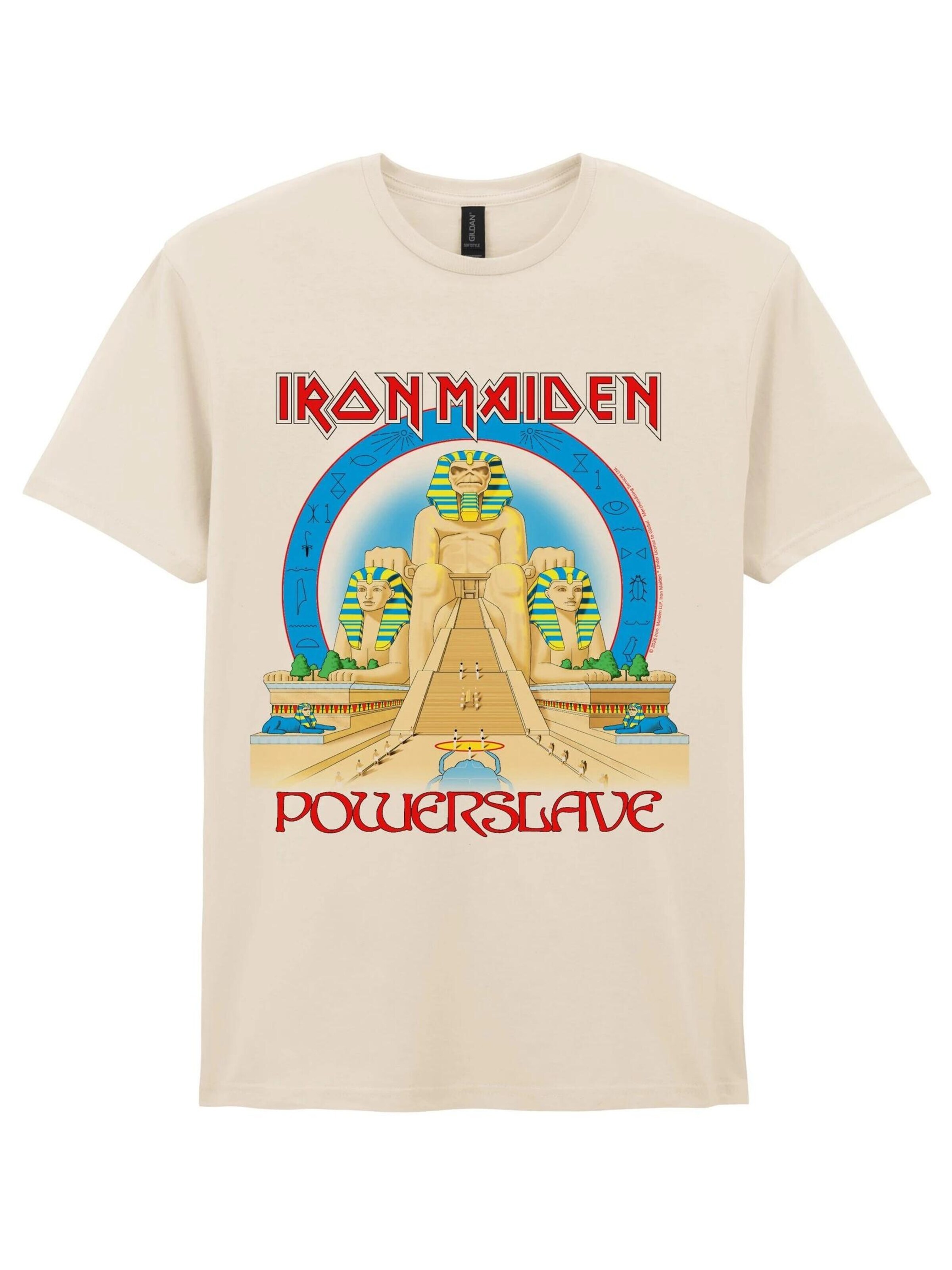 Iron Maiden Shirt 'Iron  Maiden Powerslave Vintage T-Shirt' in Beige: front