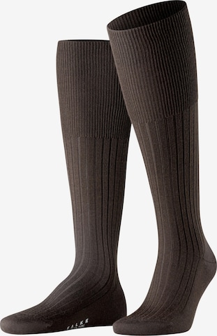 FALKE Knee High Socks 'Bristol Pure' in Brown: front