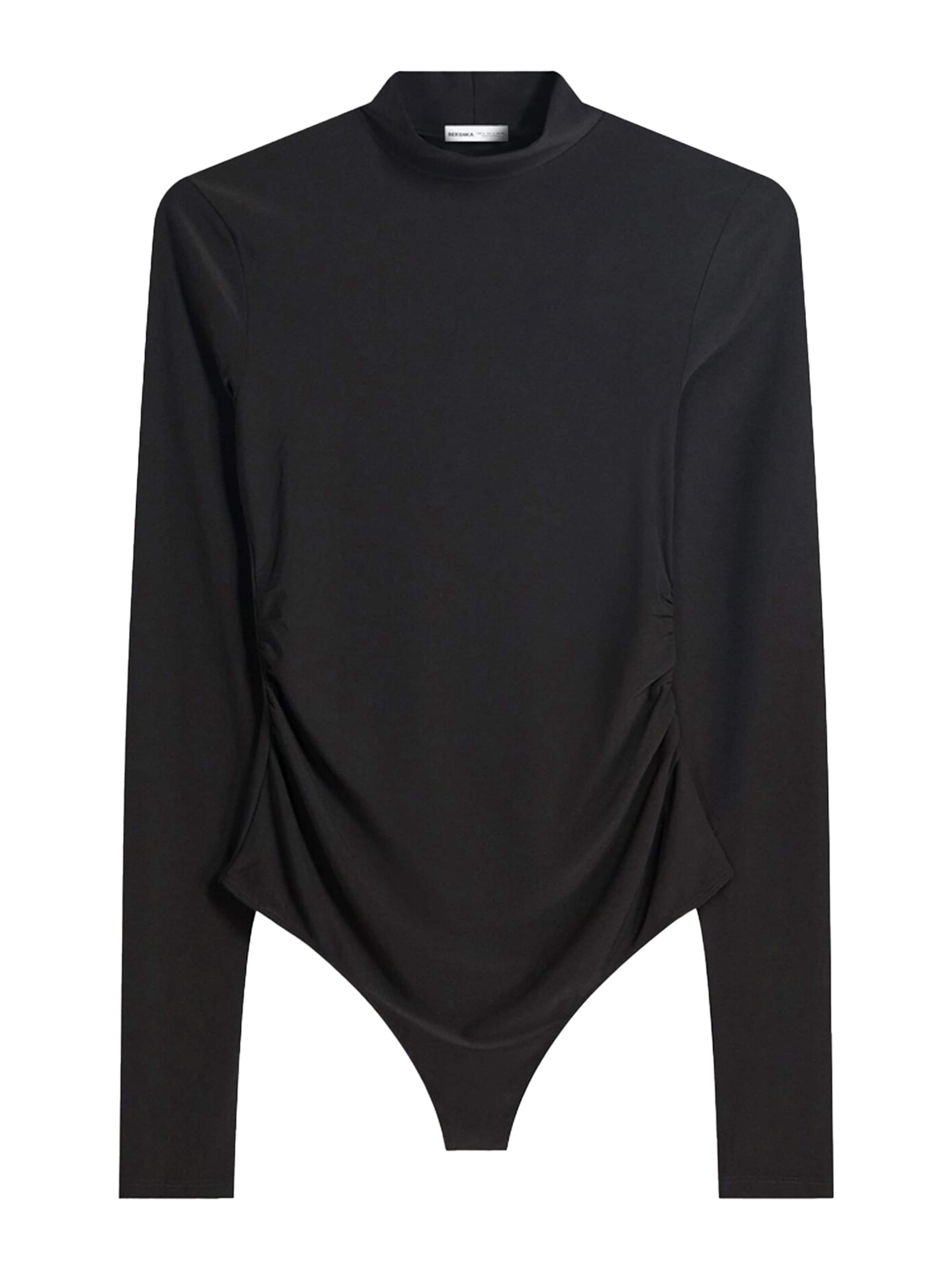 Bershka Koszula body w kolorze czarny: przód