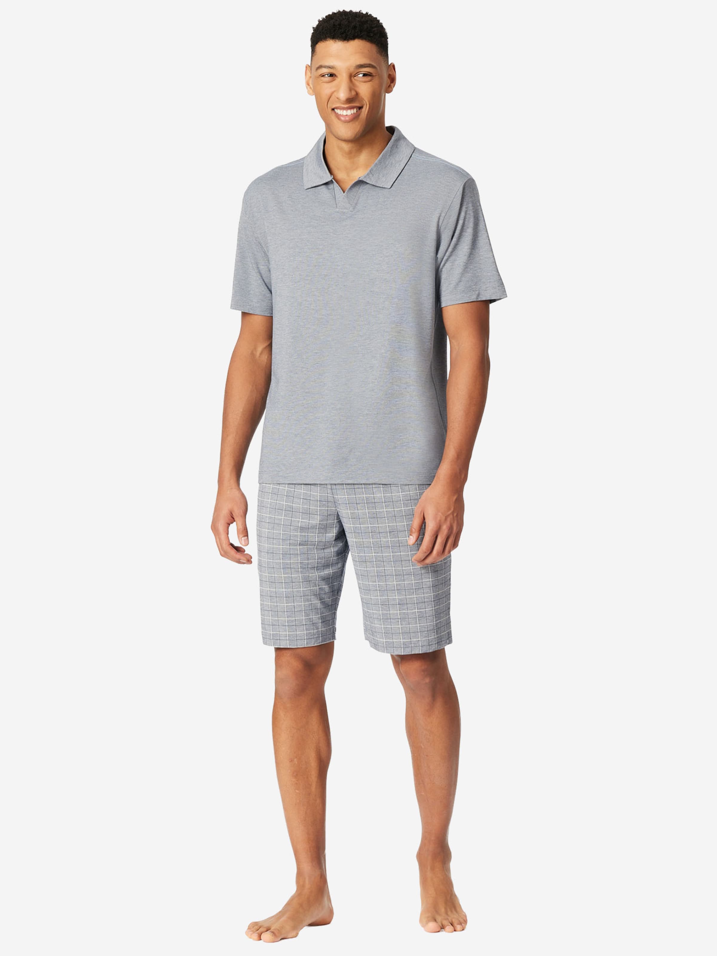 Pyjama court ' Selected Premium Jacquard ' SCHIESSER en gris : devant