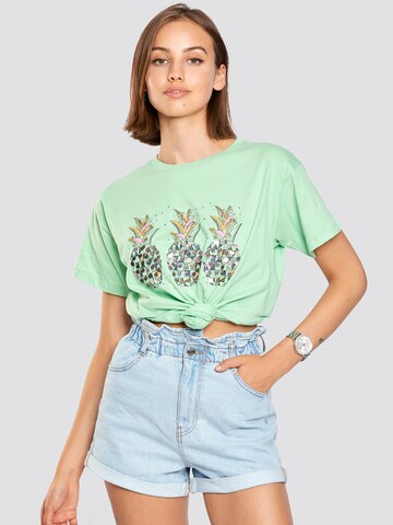 FRESHLIONS Shirt 'Ananas' in Groen: voorkant