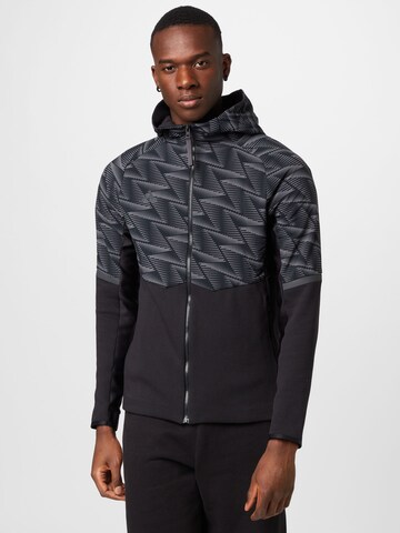 ADIDAS SPORTSWEAR Athletic Zip-Up Hoodie 'Designed For Gameday ' in Black: front