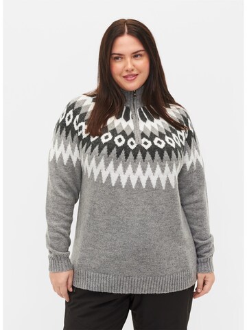 Zizzi - Pullover 'SIMONE' em cinzento: frente