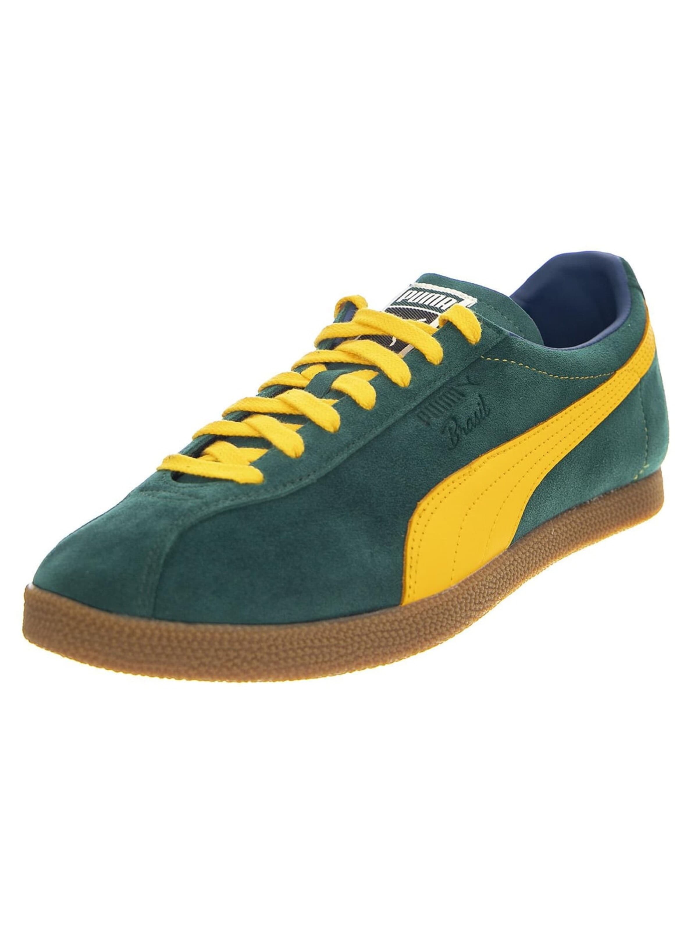 PUMA Athletic lace-up shoe 'Brasil Dark Myrtle / Tangerine' in Green: front