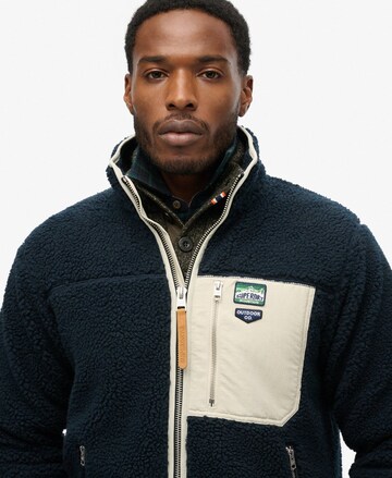 Superdry Fleece jas in Blauw