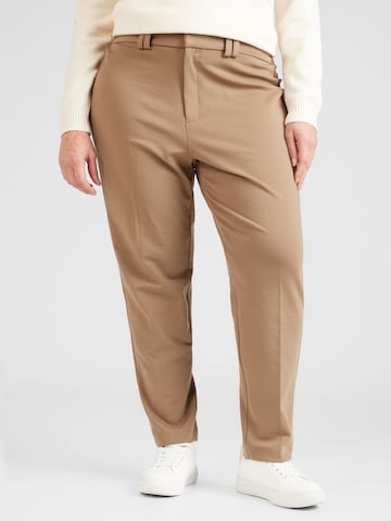 ONLY Carmakoma Regular Pleated Pants 'PEACH' in Brown: front