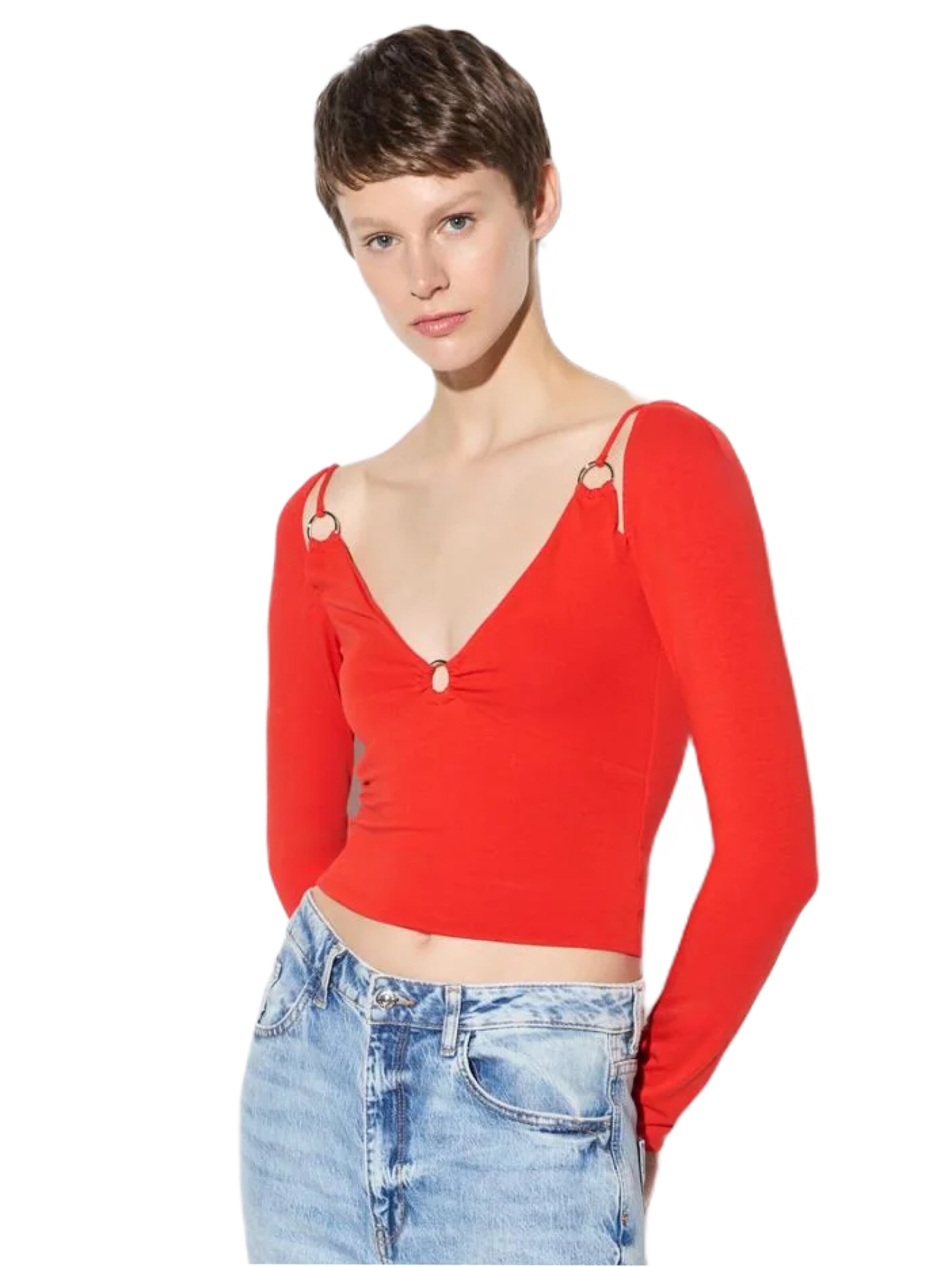 No Matter What Bluse in Rot: Vorderseite