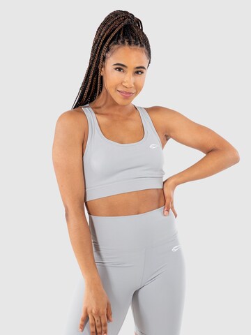 Smilodox Bustier Sport BH 'Advanced Infinite' in Grau: Vorderseite