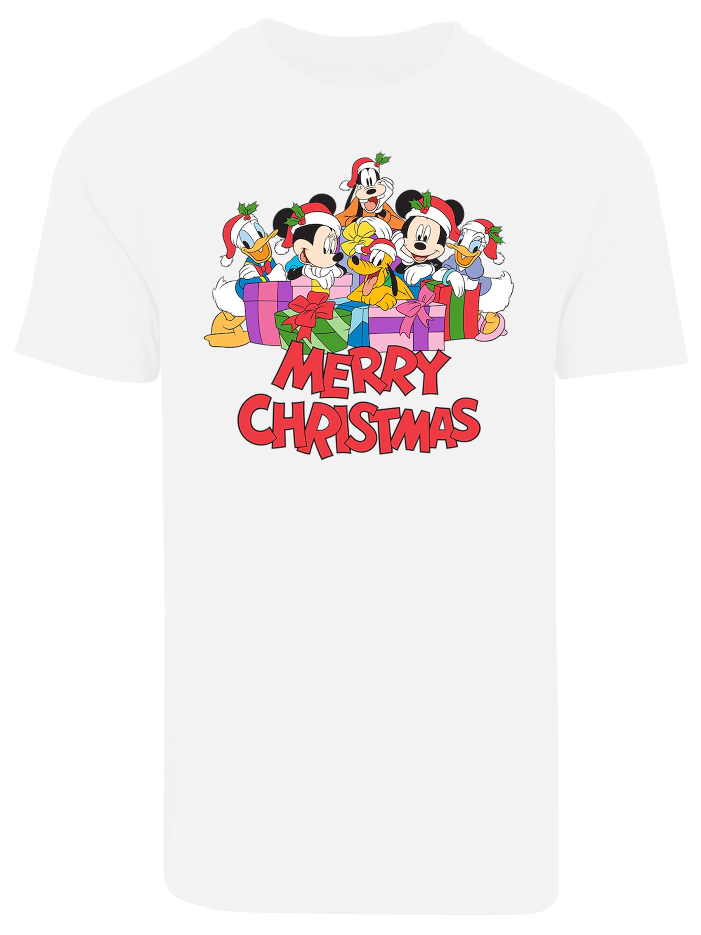 T-Shirt 'Disney Mickey Mouse And Friends Christmas' F4NT4STIC en blanc : devant