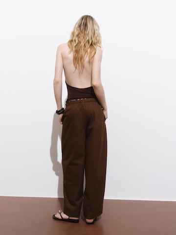 MANGO Baggy Pants 'LUPE' in Brown