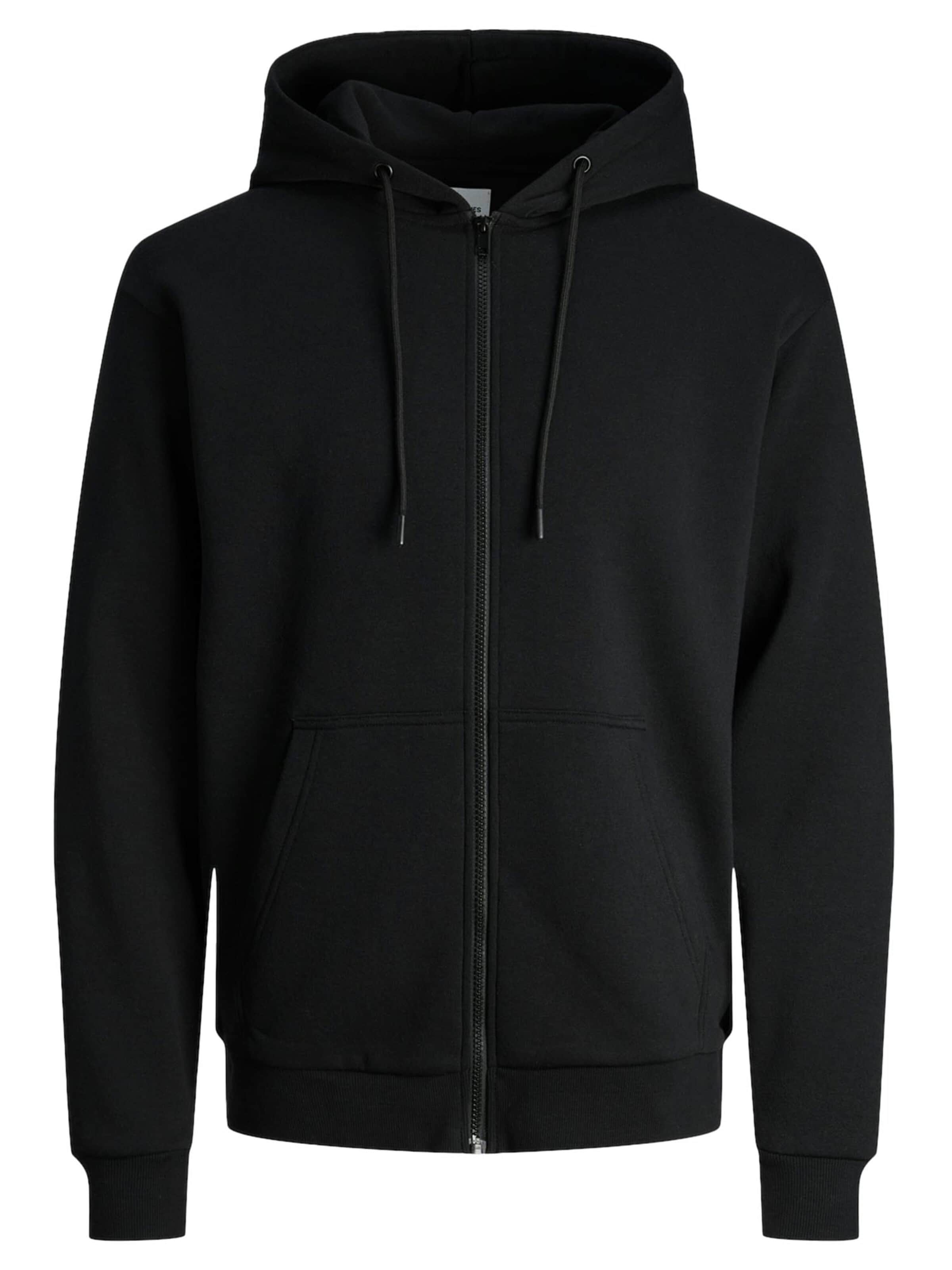 JACK & JONES Sweatjacke 'Bradley'‌ in Schwarz: Vorderseite