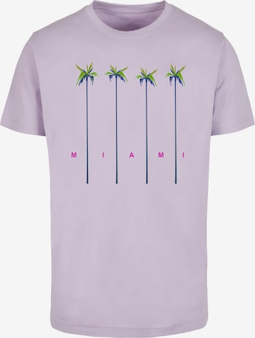 MT Men Shirt 'Miami Palms' in Lila: Vorderseite