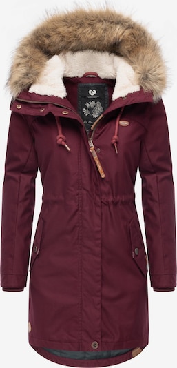 Ragwear Winterparka 'Tawny' in hellbraun / weinrot, Produktansicht