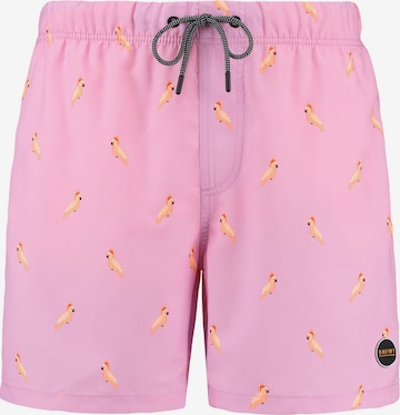 Shiwi Board Shorts 'Cockatoo' in Pink: front
