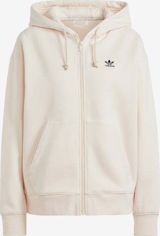 ADIDAS ORIGINALS Zip-Up Hoodie 'Essentials Friend' in Beige: front