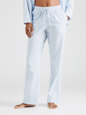 Hunkemöller Pajama Pants 'Seersucker' in Blue: front