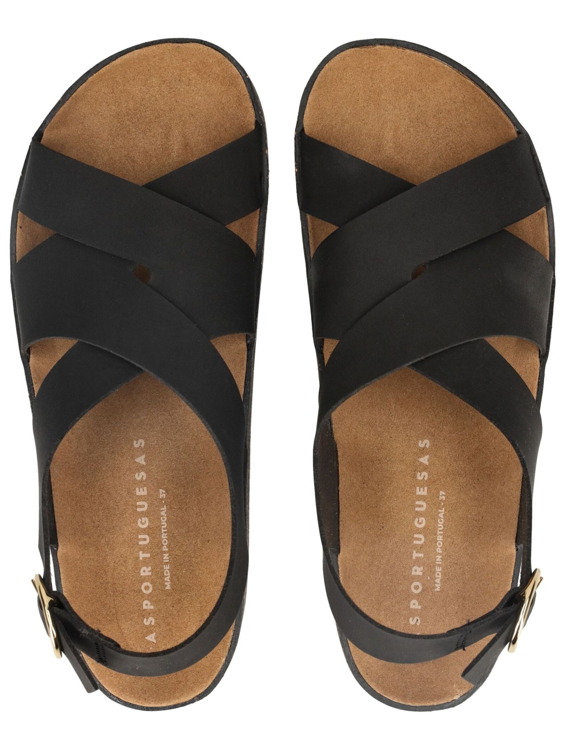 Asportuguesas Sandalen met riem in Zwart