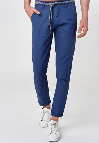 INDICODE JEANS Slimfit Chino ' Bryne ' in Blauw: voorkant