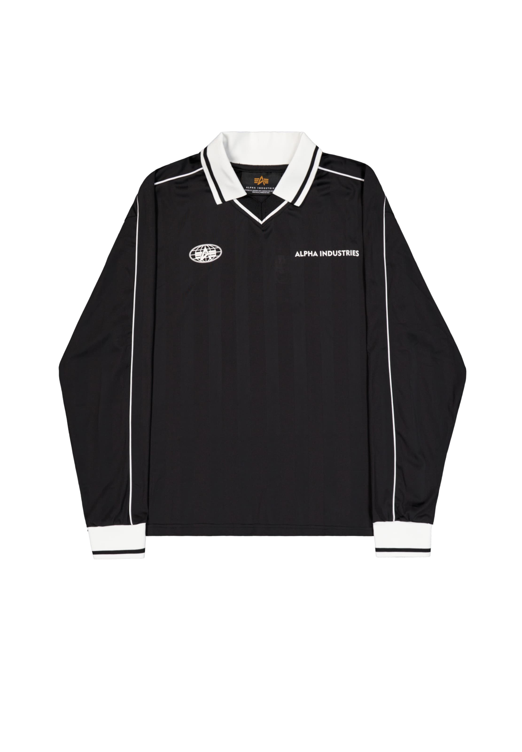 Bluză de molton de la ALPHA INDUSTRIES pe negru: față