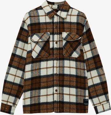 Pull&Bear Regular fit Button Up Shirt in Brown: front