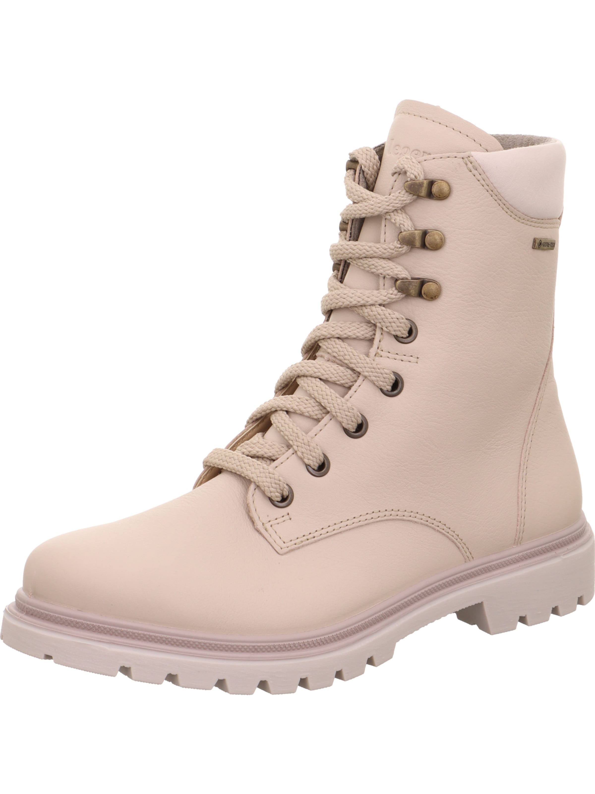 Legero Lace-Up Ankle Boots 'Monta' in Beige: front