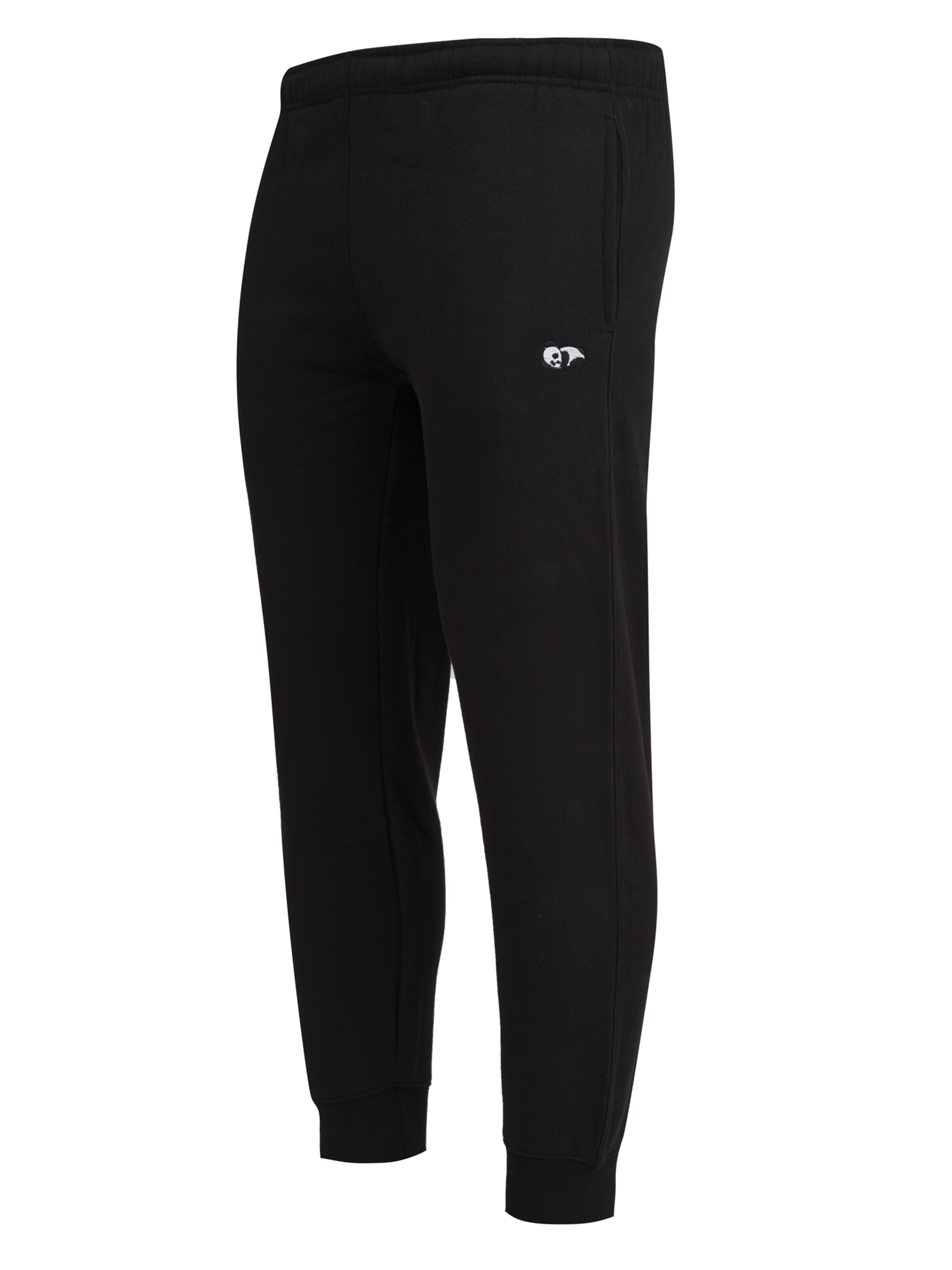 Mikon Loosefit Hose 'Panda' in Schwarz: Vorderseite