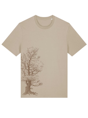 Life-Tree Shirt 'Organic Fairwear Pine Tree' in Beige: front