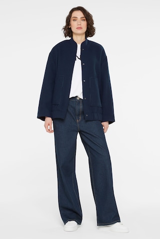 SENSES.THE LABEL Oversized Bomberjacke in Woll-Optik in Blau