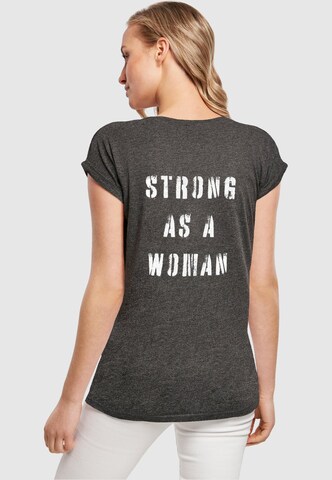 Merchcode T-Shirt 'WD - Strong As A Woman' in Grau