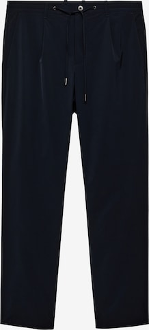 MANGO MAN Normální Kalhoty se sklady v pase – modrá: přední strana