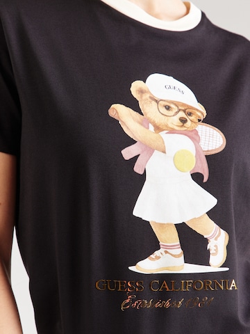 Tricou 'TENNIS LADY BEAR' de la GUESS pe negru