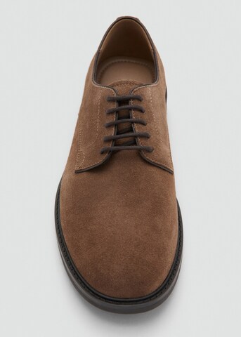 MANGO MAN Lace-Up Boots in Brown