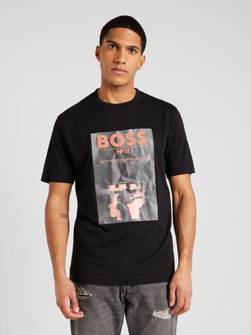 BOSS T-shirt 'BossTicket' i svart: framsida