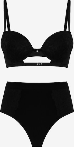 C&City T-shirt Ondergoedsets in Zwart: voorkant