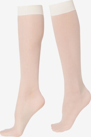 CALZEDONIA Knee High Socks in White: front