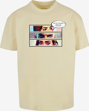 Merchcode Shirt 'Thinking Comic' in Geel: voorkant