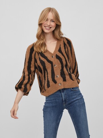 VILA Knit cardigan 'Hello' in Brown: front