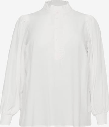 Camicia da donna 'Dorina' di KAFFE CURVE in bianco: frontale