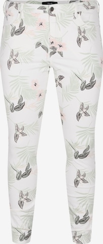 Zizzi - Skinny Vaquero 'Amy' en blanco: frente