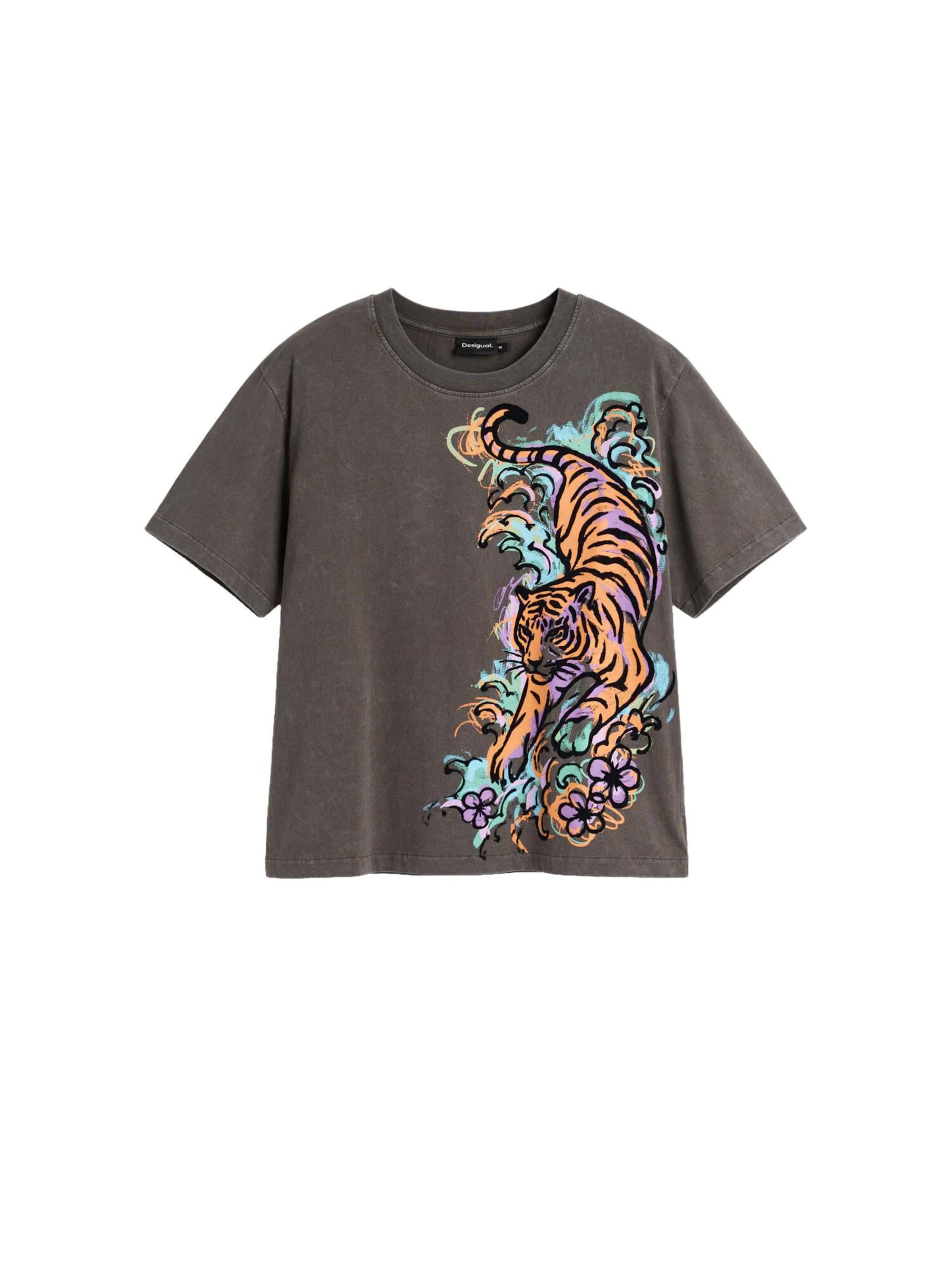 Desigual Shirt 'Tiger' in Black: front