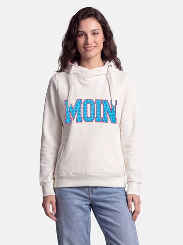 salzhaut Sweatshirt 'Sünn - Moin' in Wit: voorkant