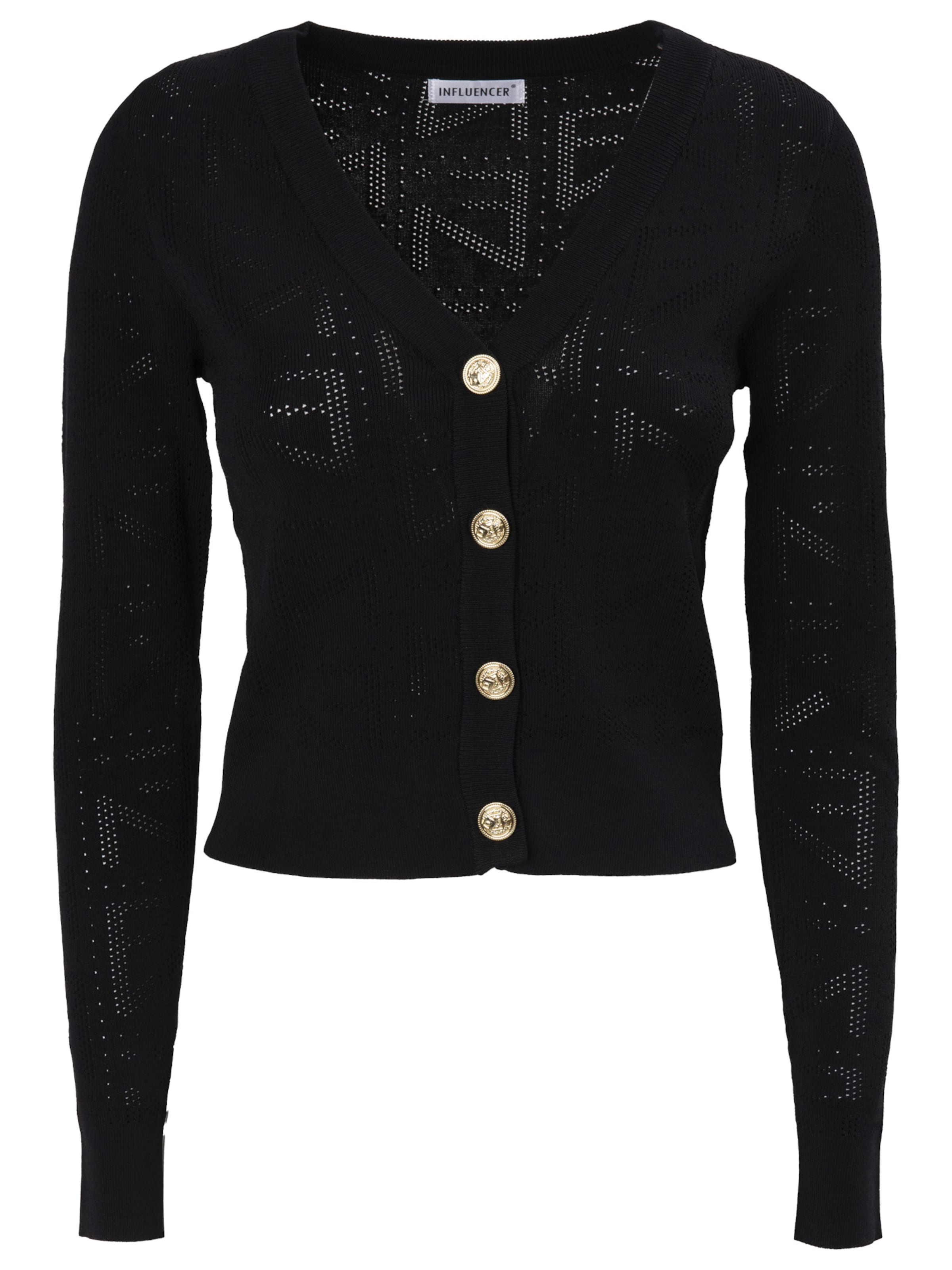 Influencer Вязаная кофта в Черный: спереди