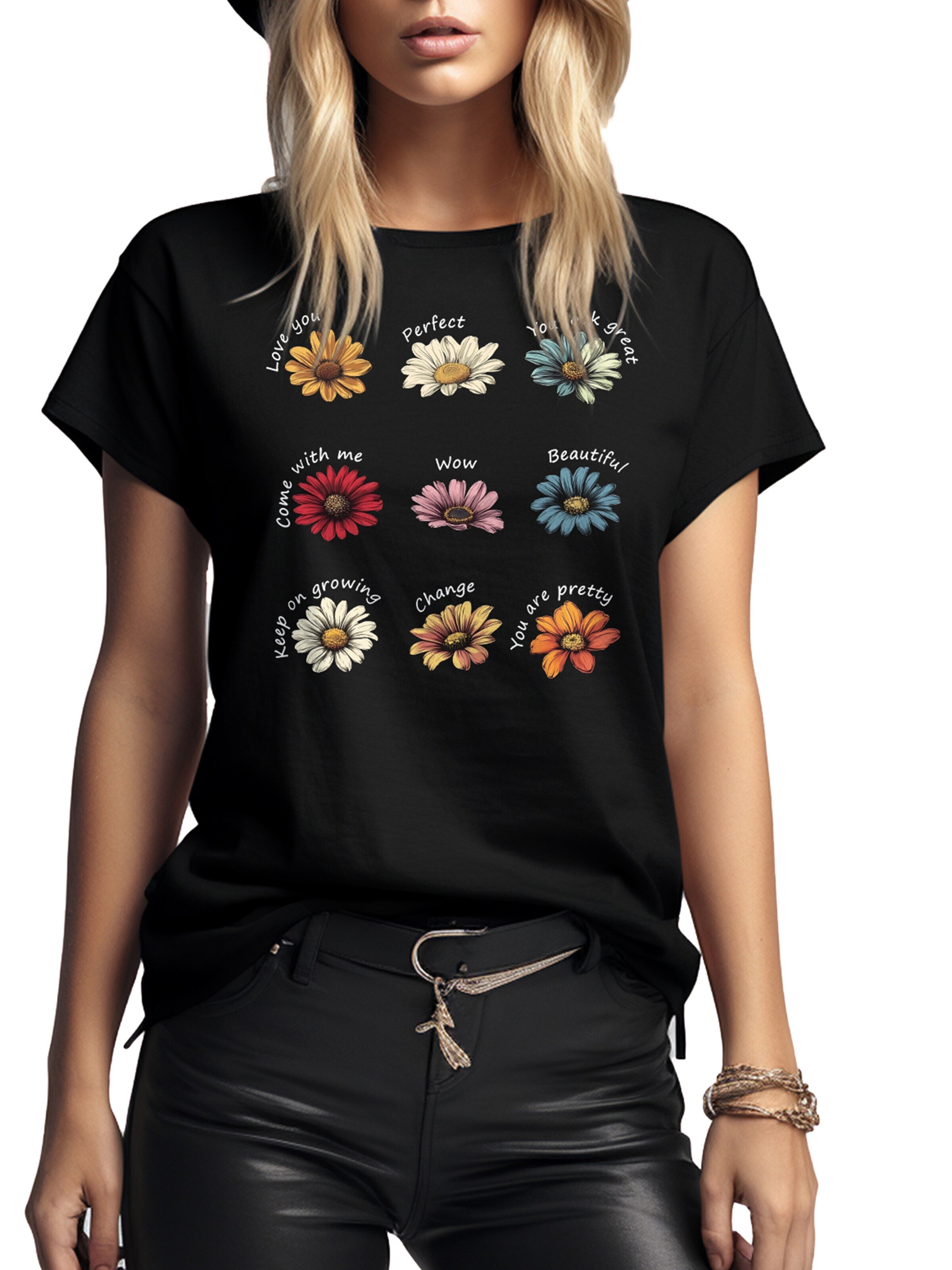MAKAYA Shirt 'Nine Daisys' in Black