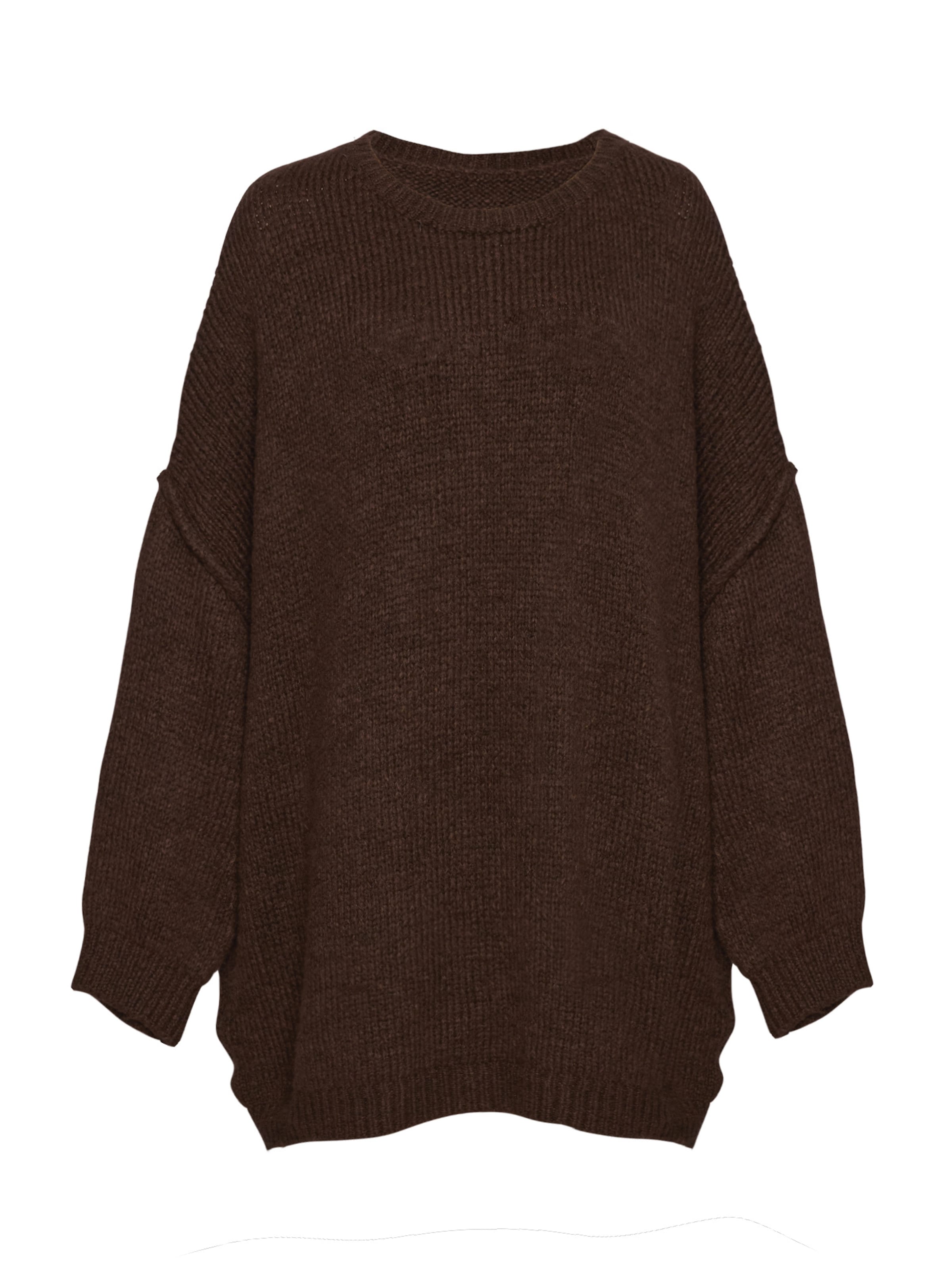 Lilavie Strickpullover ' Vanii ' in Braun: Vorderseite