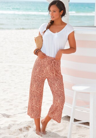 BEACH TIME Wide leg Trousers in Red: front